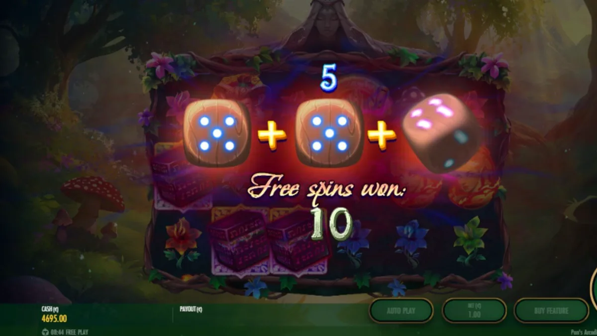 Pemandangan hutan mitologi Yunani yang memukau dalam slot Pan's Arcadia